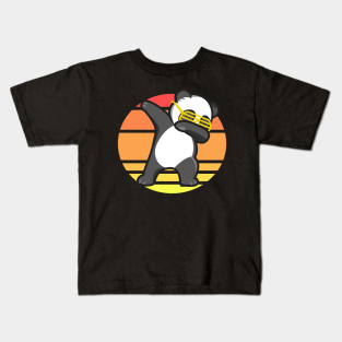 Dabbing Panda Sunset Kids T-Shirt - Dabbing Panda Sunset by FromBerlinGift